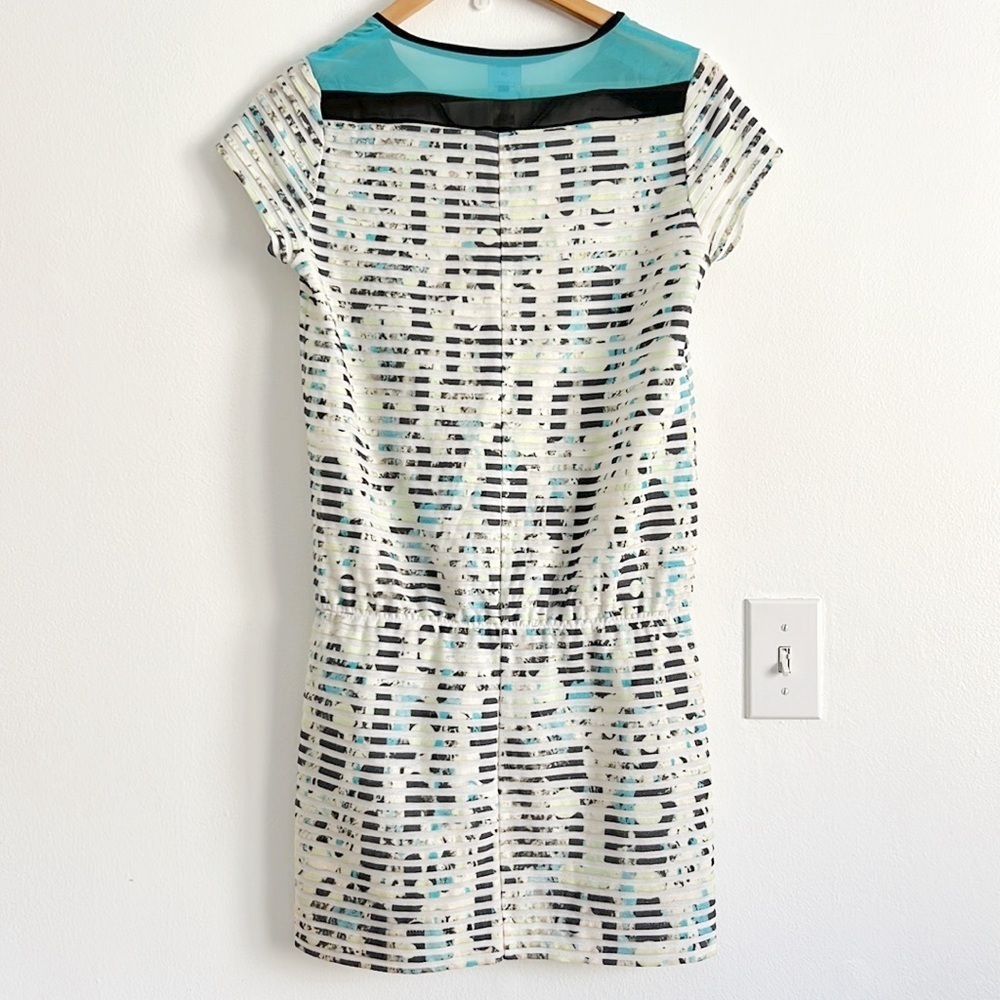 Barney’s New York Mini Dress Short Sleeve Striped Mesh - Picture 6 of 11